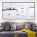 Skifahrer auf Schneebedeckter Berg Wandkunst Sport Weißer Schnee Skifahren Zimmerdekoration von Messer 19